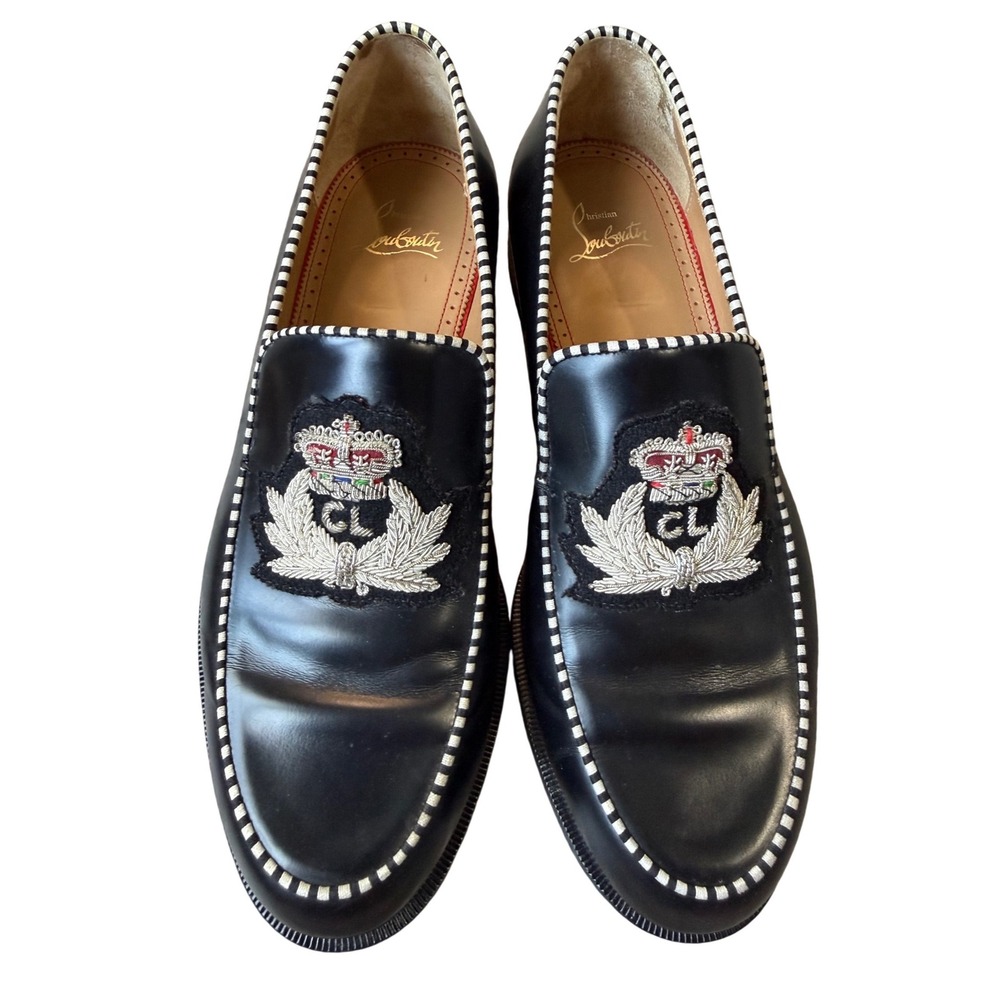 Christian Louboutin Laperouza Crest Loafers Black 40 EU or US 9 - Picture 2 of 13